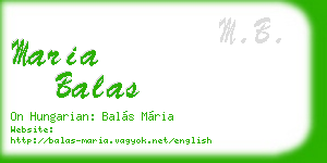 maria balas business card