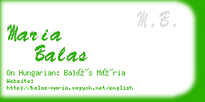 maria balas business card